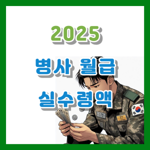 Read more about the article 2025 병사 월급 및 실수령액